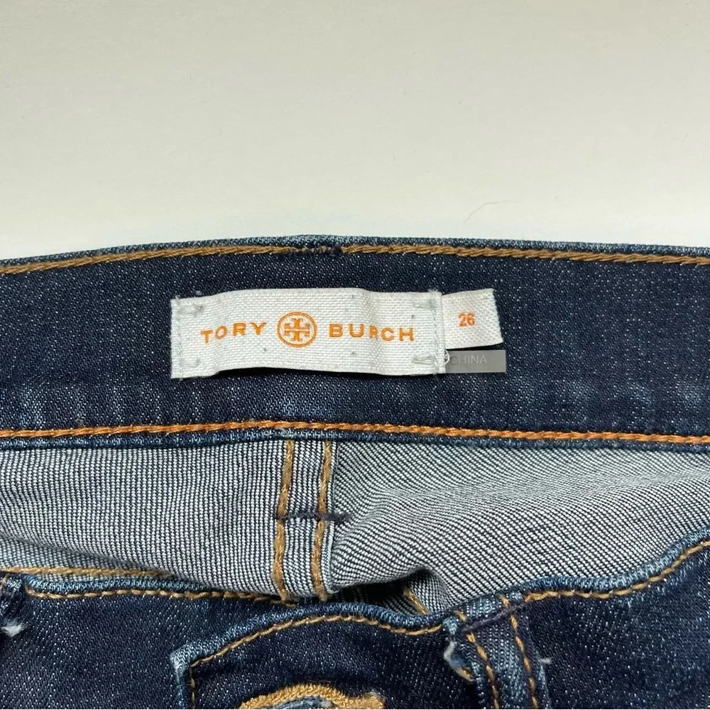 Tory Burch Dark Wash Low Rise Super Skinny Jeans 26 Women’s